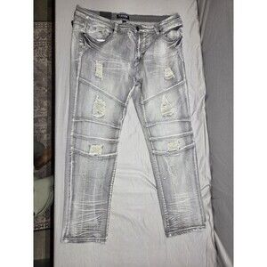 Men PLATFORM 100 GREY SLIM STRETCH JEAN, Sz 44X32 NWT $88 MSRP